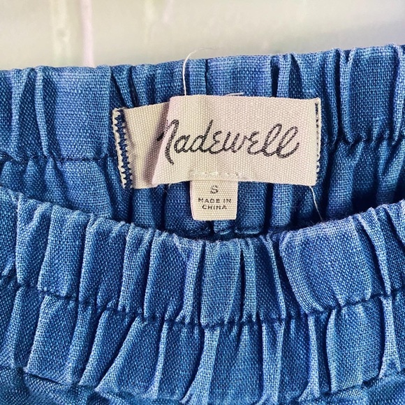 Madewell Chambray Cotton-Linen Pull On Shorts - Picture 3 of 4